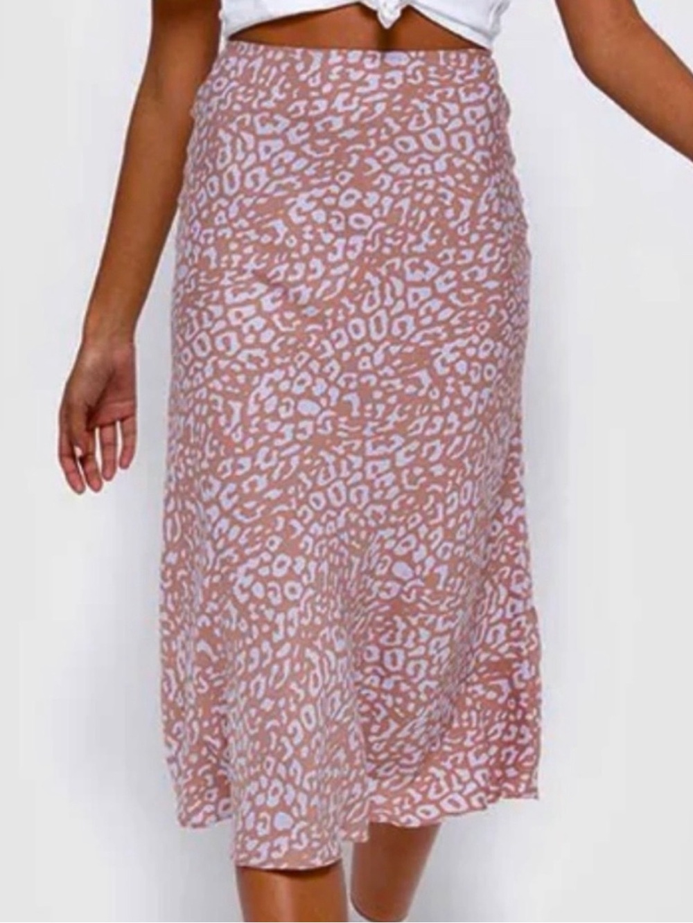 NWT Motel Rocks Summer Weight Tauri Midi Skirt In Leopard Spot Print S